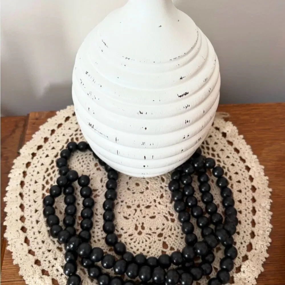 Black Farmhouse Beaded Garland for Tiered Tray Decor, Farmhouse & Country Decor